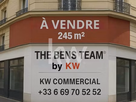 vente paris 10-à vendre – murs commerciaux occupés – local d’angle – emplacement n°1