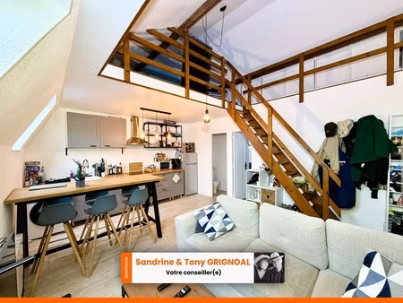 appartement à vendre 3 pièces - mezzanine - parking privé et faibles charges - pont l'eveq