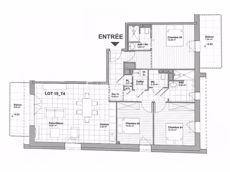 achat appartement 4 pièces 96m² la haye 50250