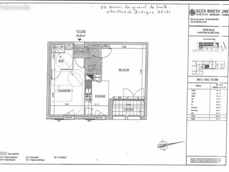 appartement 2 pièces bbc 46m2