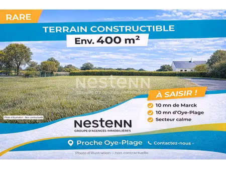 vente terrain 400 m² à oye-plage (62215)  74 000 €