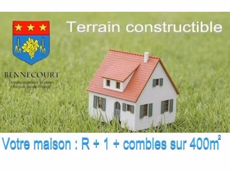 vente terrain 400 m² à bennecourt (78270)  79 000 €