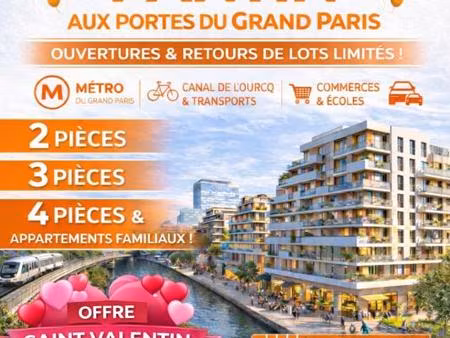 achetez du neuf a pantin : proches du metro et du canal