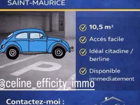 vente parking 10.5 m² à saint-maurice (94410)  19 000 €