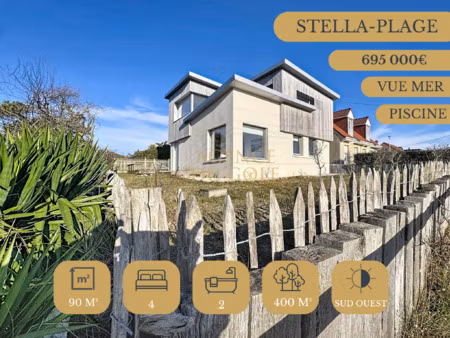 villa 4 chambres vue mer et dunes stella-plage piscine jardi