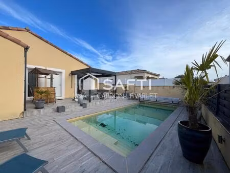 maison de plain pied 116 m2 avec piscine chauffée