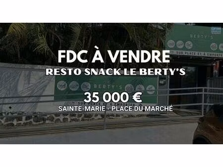 à vendre 35 000€ – fonds de commerce snack « le berty’s » à sainte-marie (974)