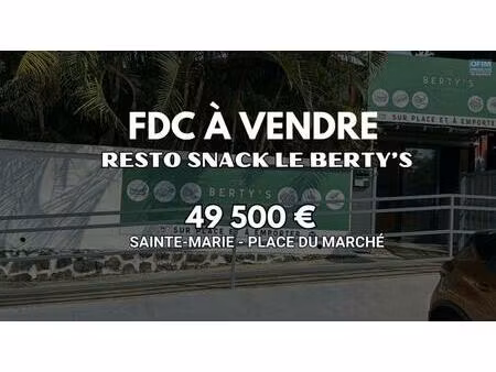 à vendre 49 500€ – fonds de commerce snack « le berty’s » à sainte-marie (974)
