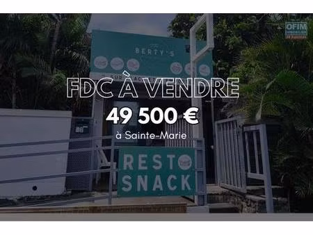 à vendre 49500€ – fonds de commerce snack « le berty’s » à sainte-marie (974)