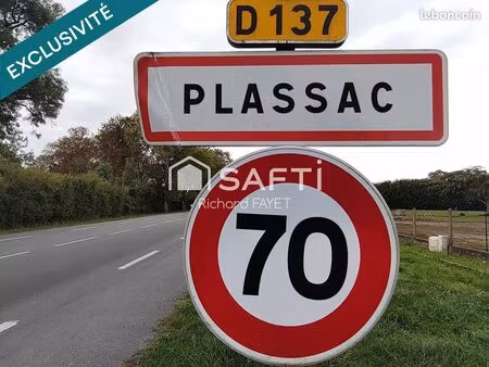 terrain 970 m² plassac