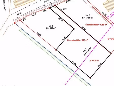 terrain constructible 910 m2