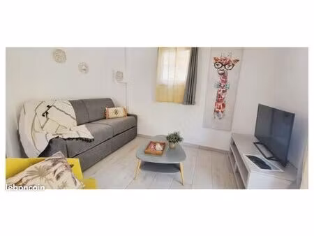 t2 meublé + parking + jardin