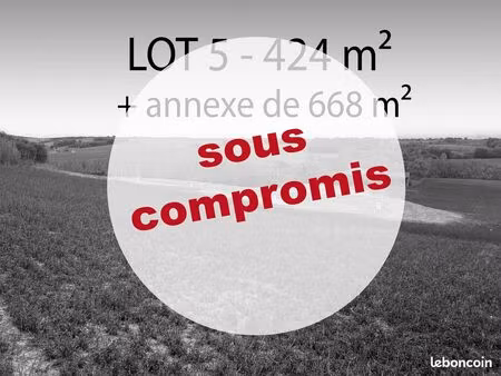 terrain constructible de 424 m² + annexe de 668 m² à l’isle jourdain 32600