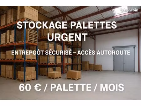 stockage palettes sèches – entrepôt 120 m² – accès autoroute – le rove / marseille