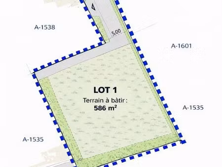 terrain constructible 586 m2 à vendre