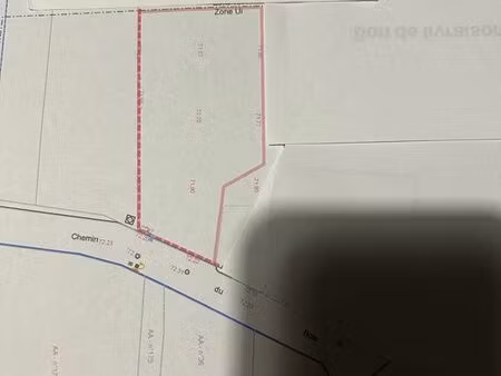 vends terrain à bâtir 822 m2