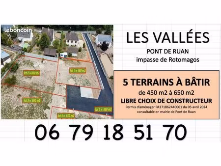 terrain à bâtir pont-de-ruan