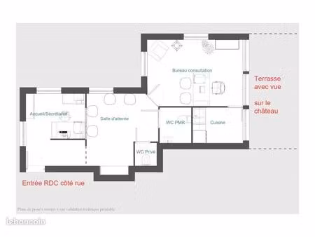 local pro/libéral 45m² – centre-ville sully-sur-loire – vue château
