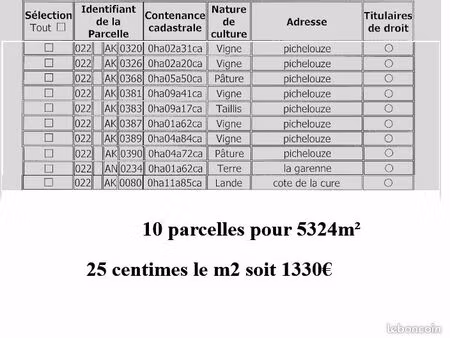 parcelles terrains auzat