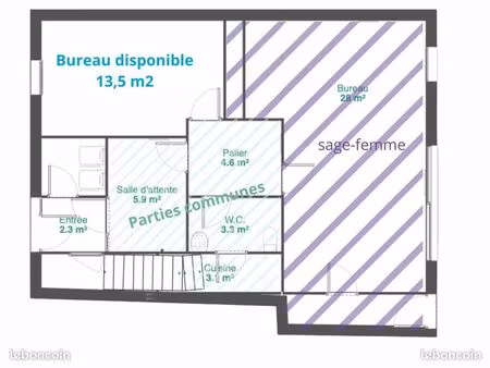 bureau à louer dans cabinet médical