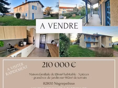 maison familiale de 126 m² habitable - 5 pièces - nègrepelisse