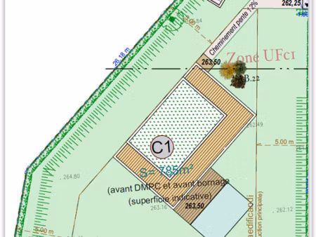 vente terrain à bâtir 785 m²