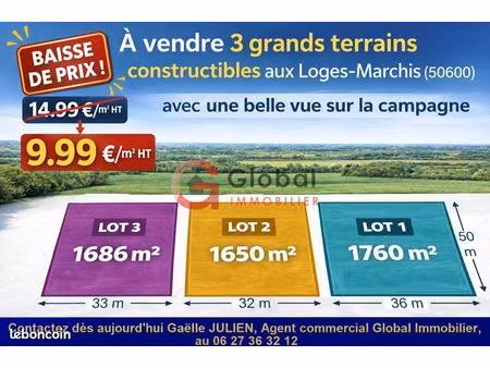 terrain 1650 m² les loges-marchis