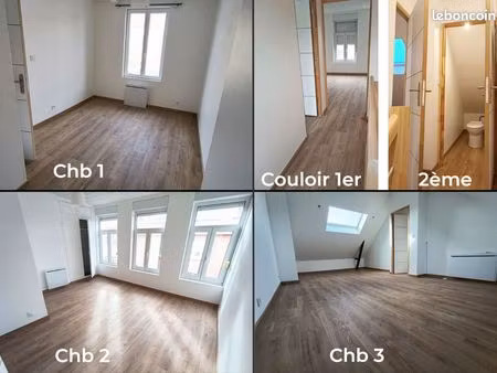 maison rénovée 3 chambres 85m2  cour  dépendance - centre ville et gare à pied - hazebrouc