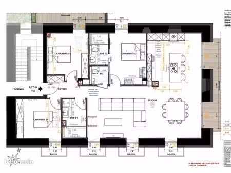 appartement 4 pièces 106 m²