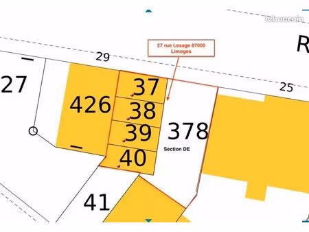 centre ville  au calme  terrain pour maison individuelle