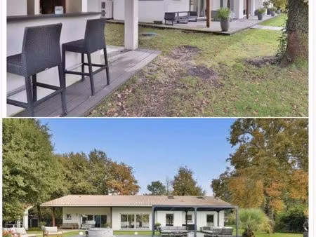 maison-6 pièces-186 m² + 40 m² mansardés-piscine-salles/le barp