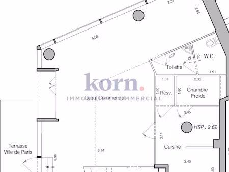 location locaux professionnels 131 m² à paris 13ème (75013)  47 040 €