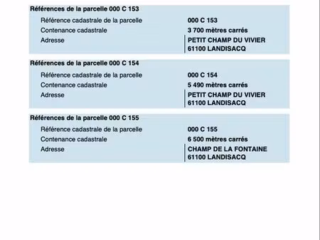 terrains agricoles à vendre – landisacq – libres de bail