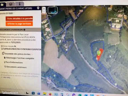 terrain lande boisé non constructible