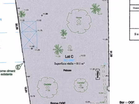 vente terrain 811 m² cadaujac (33140)
