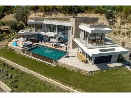 close to saint-paul-de-vence - beautiful brand-new contemporary sea view house with id 278