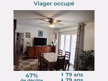 viager occupé - appartement t3 de 62 m2 avec garage fermé - monsieur 79 ans  madame 79 ans