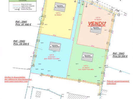 vente terrain 1834 m² saugon (33920)