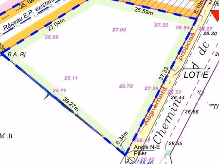 terrain 971m² centre ville 50% d'emprise au sol