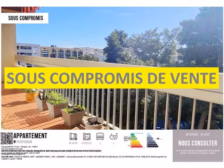 vente appartement 4 pièces 96m2 perpignan 66100 - - surface privée