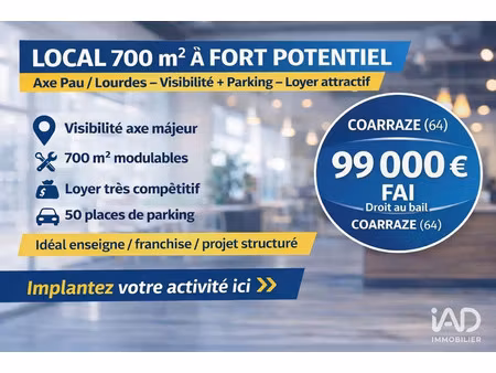 vente commerce 700 m² coarraze (64800)