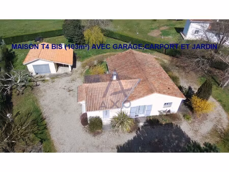 vente maison saint ciers d'abzac  103m² 5 pièces 241 000€ avec garage