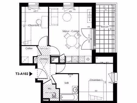 appartement basse goulaine 3 pièce(s) 57 m2
