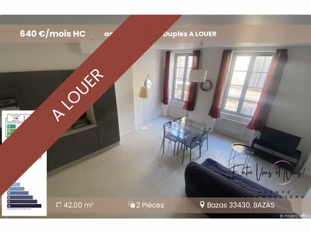 appartement t2 duplex a louer