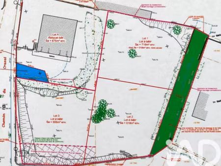 vente terrain à bâtir 518 m²