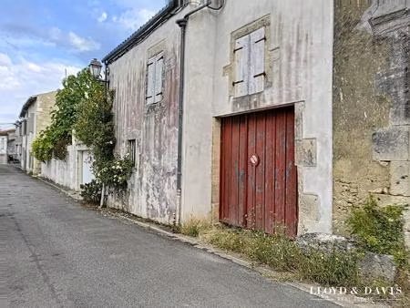 saint-sauvant centre : grange avec petit jardin