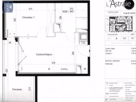 location appartement 2 pièces 35m² juvignac 34990