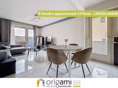 achat appartement 3 pièces 65m² lingolsheim 67380