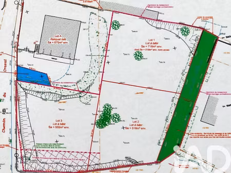 vente terrain 555 m² à thurins (69510)  139 000 €
