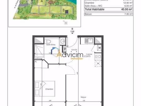 appartement 2 pièces 40 m²